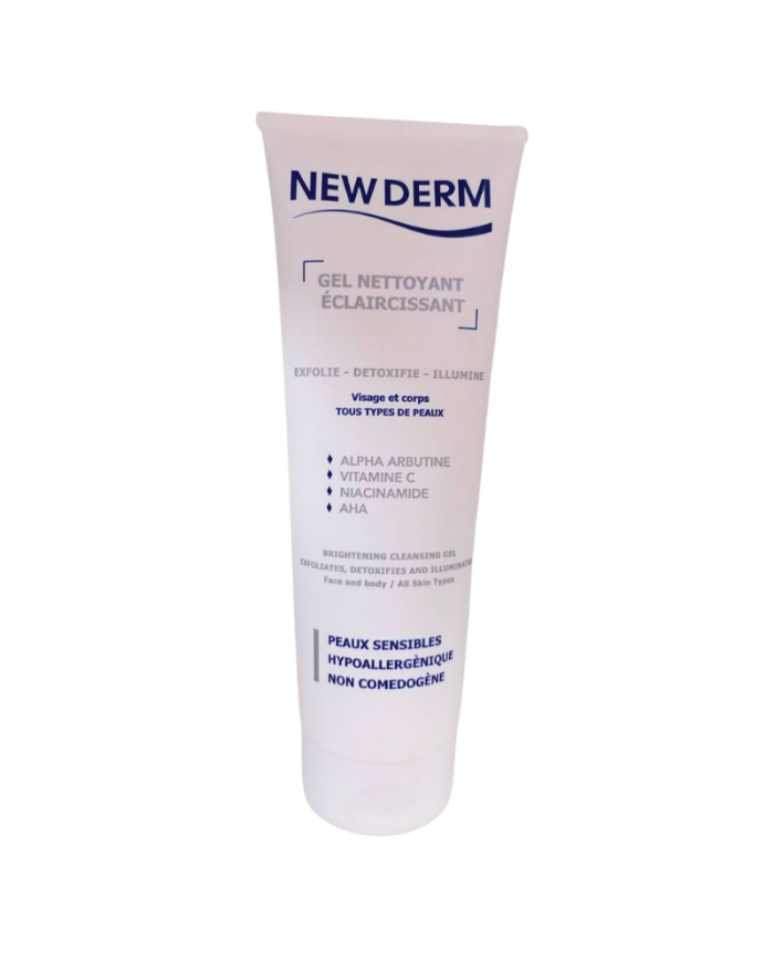 New Derm Gel Nettoyant Eclaircissant Visage et Corps 250 ml
