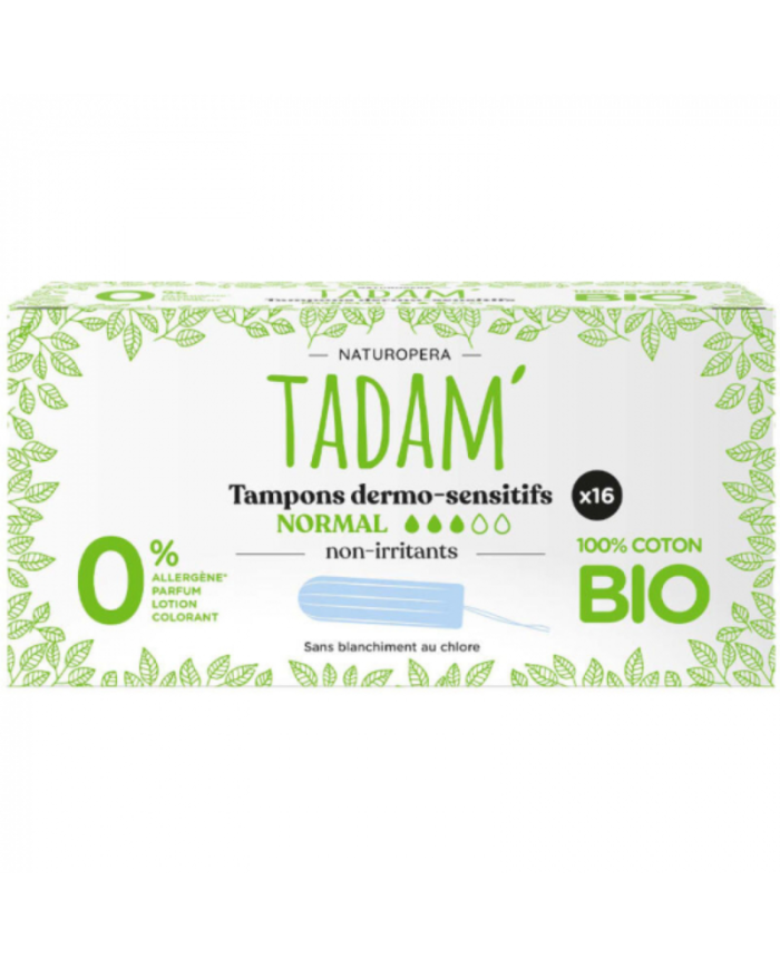 Tadam Tampons Dermo Sensitifs Normal Coton Bio X16