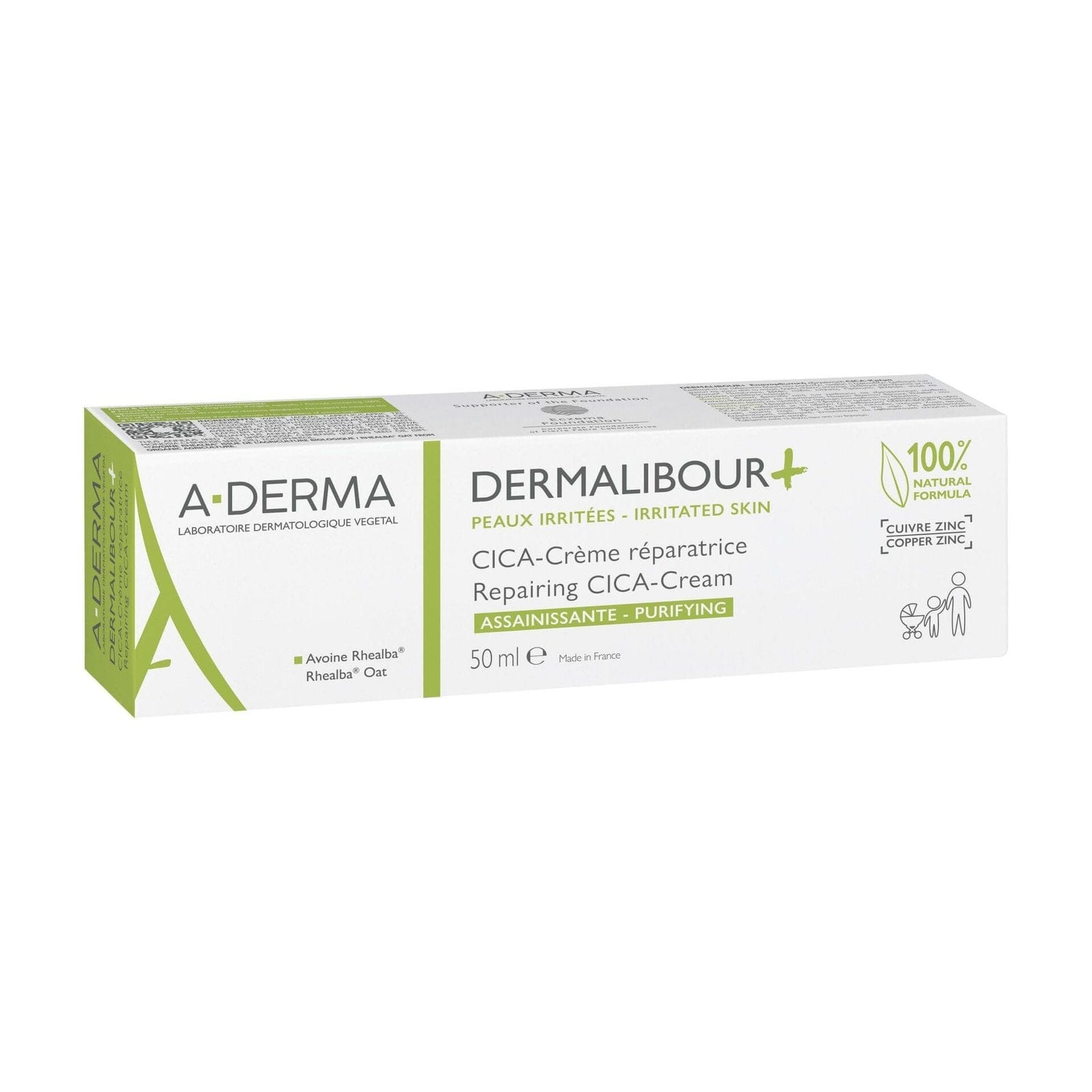 A-Derma — Dermalibour+ Cica-Crème Réparatrice Assainissante 50 ml