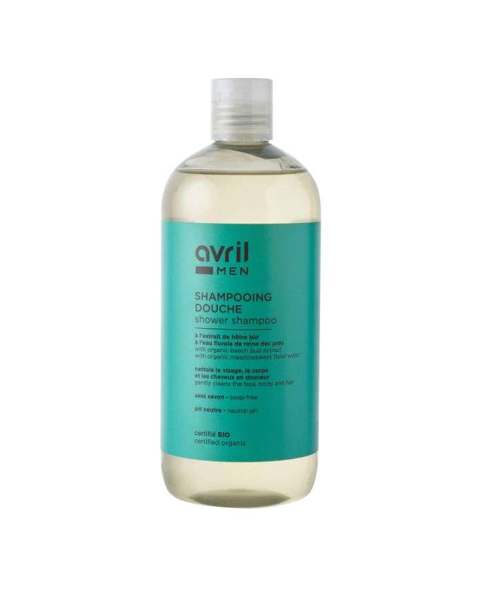 Avril Men Shampooing Douche Certifie Bio pour Visage Corps et Cheveux 500 ml