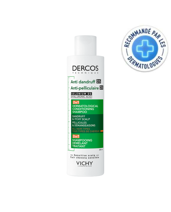 Vichy Dercos DS 2 en 1 Shampoing Anti Pelliculaire Demelant Traitant 200 ml
