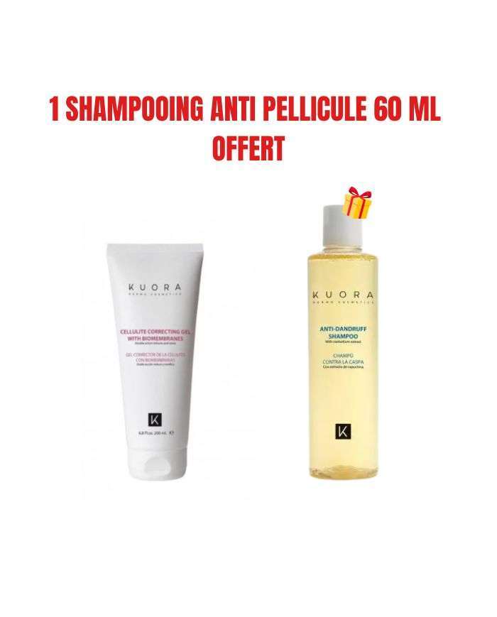 Kuora Offre Gel Anti Cellulite Biomembranes 200 ml + 1 Shampooing Anti Pellicule 60 ml Offert