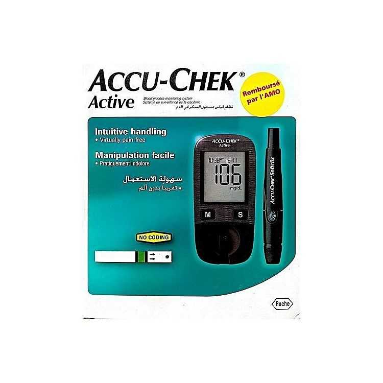 Accu-Chek Active Kit Lecteur de Glycemie + 10 Bandelettes
