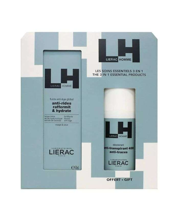 Lierac Homme Offre Fluide Anti Age Global 50 ml + Deodorant Anti Transpirant Anti Trace 48H 50 ml Offert