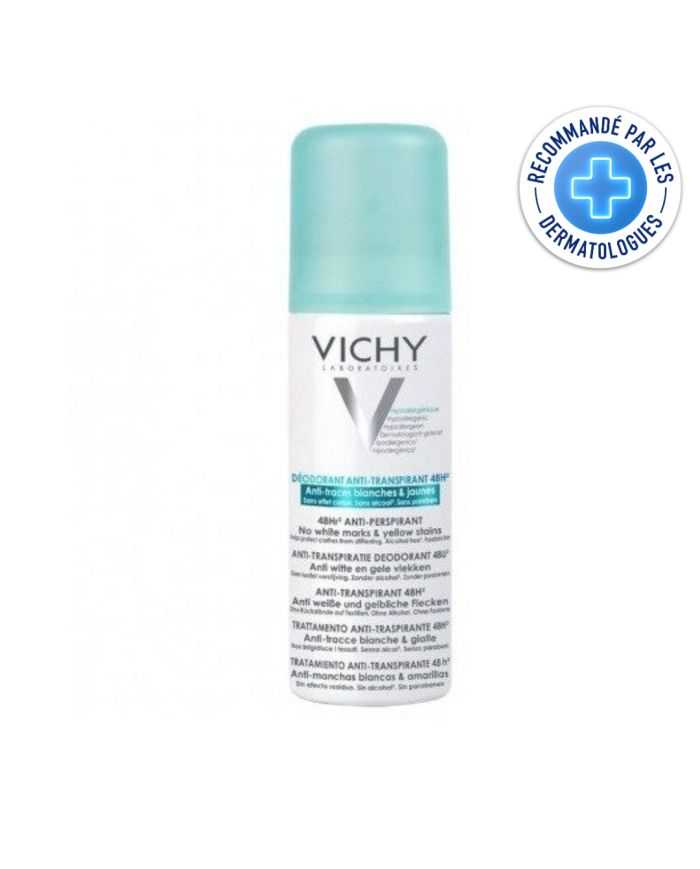 Vichy Deodorant Anti Transpirant 48 H Anti Traces Blanches et Jaunes Spray 125 ml