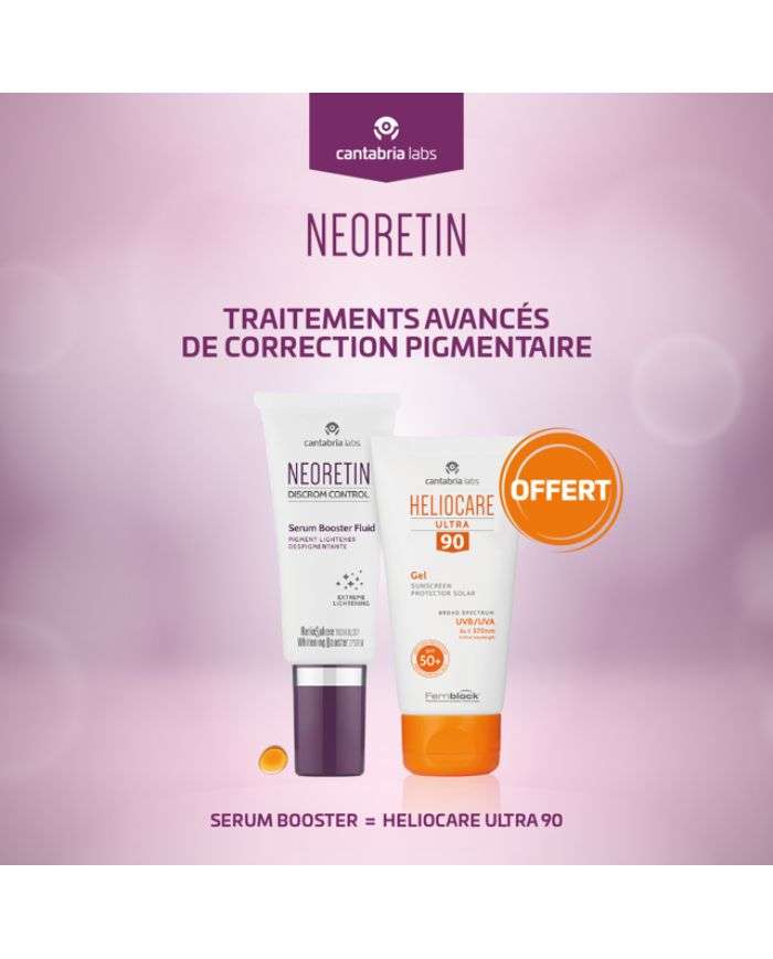 Cantabria Offre Neoretin Discrom Control Serum Booster Fluid 30 ml + Cantabria Heliocare Ultra 90 Gel SPF 50 50 ml Offert