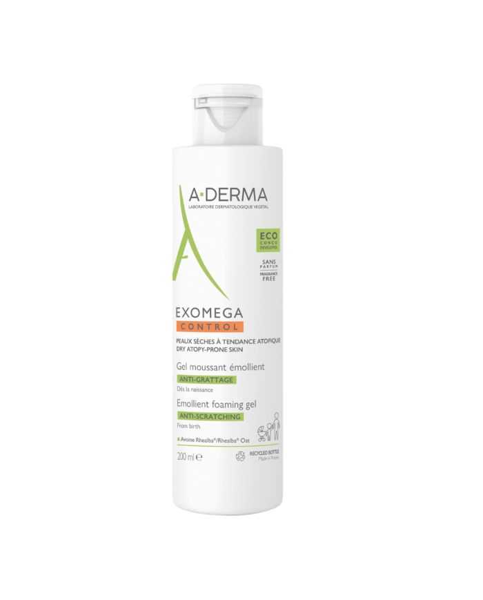 Aderma Exomega Control Gel Moussant Emollient Visage Corps 200 ml