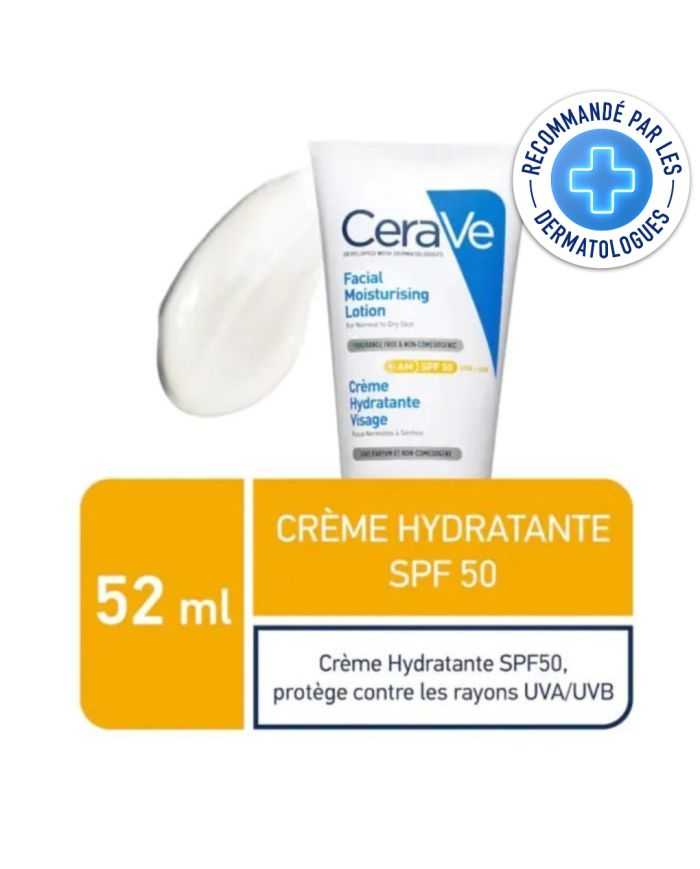 CeraVe Creme Hydratante Visage SPF 50 52 ml