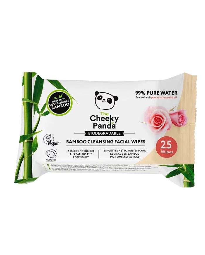 The Cheeky Panda Lingettes Nettoyantes Visage Rose 25 Unites