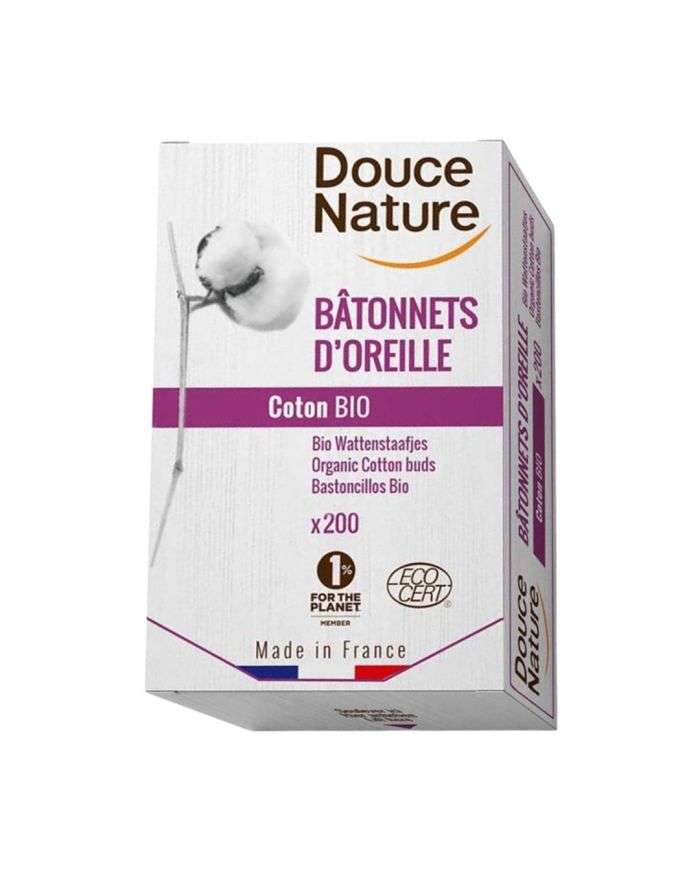 Douce Nature 200 Batonnets D'Oreille Coton Bio